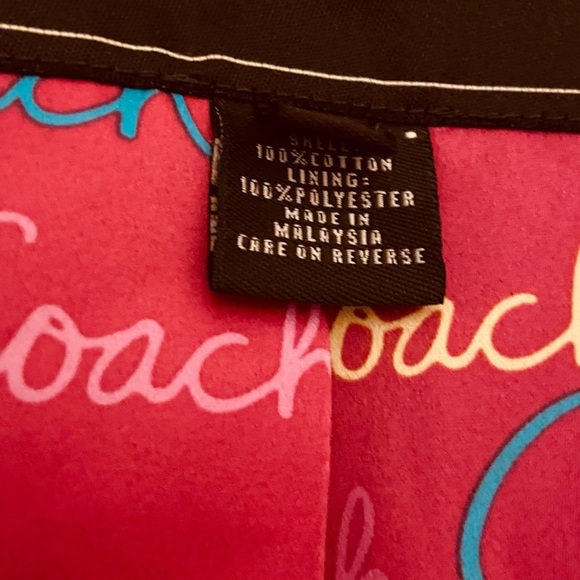 Coach Women’s Navy Blue Mid Length Pink Lining Logo Long Sleeves Trench - Picture 11 of 11